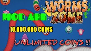 LINK DOWNLOAD DAN GAMEPLAY WORMSZONE.IO MOD APK UNLIMITED COINS AND SKIN WORK 100 %