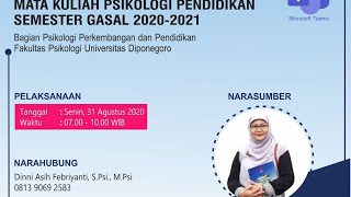 Kuliah Dosen Tamu Mata Kuliah Psikologi Pendidikan S1