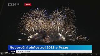 Novoroční ohňostroj Praha 1. leden 2018 (ČT 24)