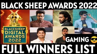 Black sheep digital awards 2022 winners list gaming | Sivakarthikeyan | PART 2 | Gaming tamizhan