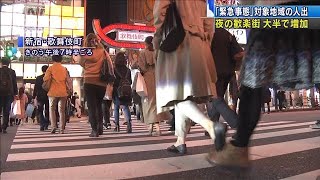 “宣言”地域の大半で人出増加　“駆け込み飲み”か(2021年4月24日)