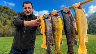 ¡Trucha Fresca Cocinada al Horno! Un Día Nublado en un Pueblo de Azerbaiyán 🐟🔥