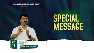 Message by Pr John Jebasingh  | 14/11/2024