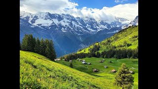 Allmendhubel (Mürren) and Jungfrau Switzerland 瑞士 艾尔蒙特呼贝尔(米伦) 和少女峰