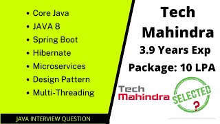 Newest interview of Tech Mahindra on Java