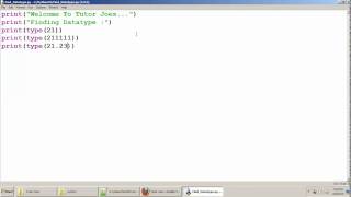 Python Tutorial : Finding Datatype In Python Tamil Part-7