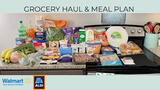 GROCERY HAUL & MEAL PLAN | BUDGET FRIENDLY | WALMART GROCERY PICKUP | ALDI | FAMILY OF TWO