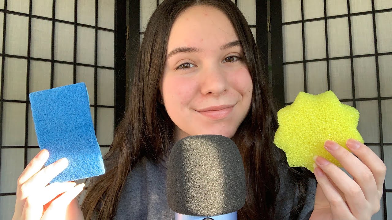 Asmr With Sponges Scratching Tapping Mic Brushing Youtube