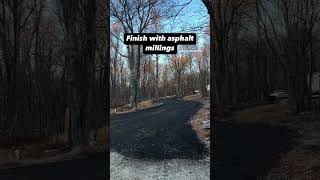 Process of building a mountain driveway with asphalt millings #cabinbuild