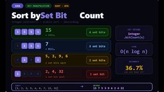 17 🔥 Sort Array by Set Bit Count | Java Interview Question