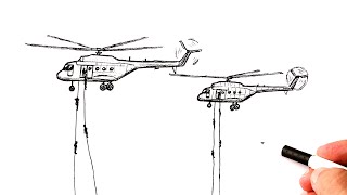 How to draw a Army Helicopter Special operations | Military missions drawing