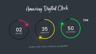 Amazing Working Digital Clock using Html CSS SVG & Javascript | Simple Javascript Project
