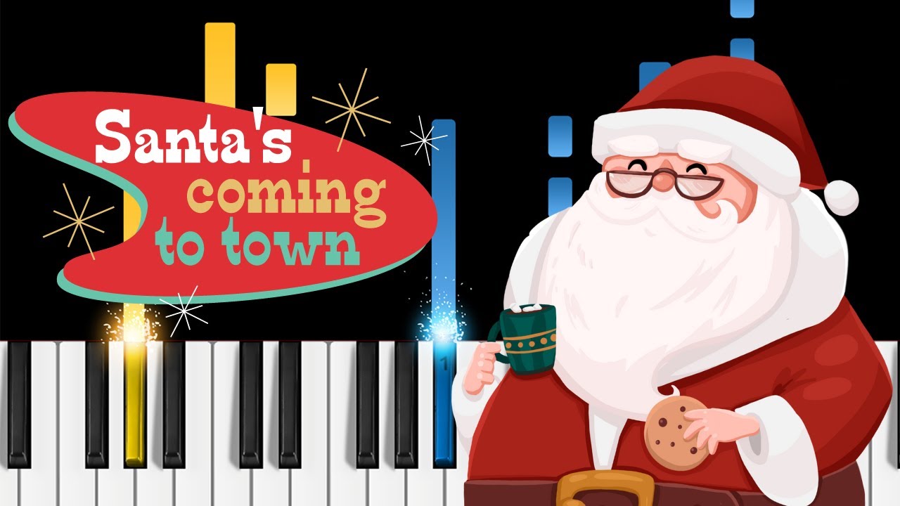 Santa Claus Is Coming To Town Easy Piano Tutorial - YouTube