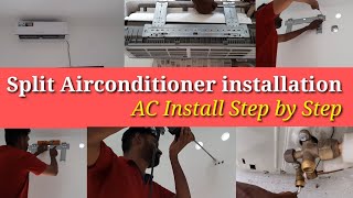 How to install a Ductless Mini-Split Airconditioner|Split Airconditioner Installation Step by Step.