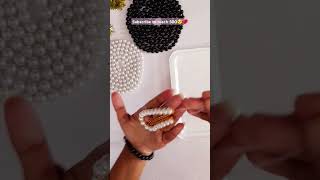 DIY white glass beads bracelet ♥️🤍subscribe if you like the video🤍 #diyvalentines#music #giftme