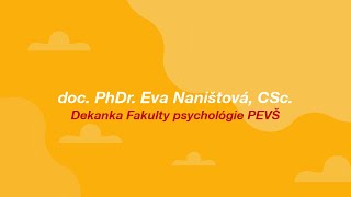 Privítanie a pozdrav: doc. PhDr. Eva Naništová, CSc.