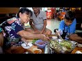 My sister making beef soup to eat at home - Cambodian family food