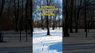 Snow Covered Veteran Memorial Park Parsippany New Jersey USA