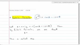 Complex Variables: Exponential Form of Complex Numbers