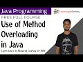 Use of Method Overloading in Java || Lesson 38 || Java Programming || Learning Monkey ||