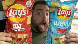 NEW LAY’S CHIPS! Lay’s BLT \u0026 Cuban Sandwich Chip Review! Team BLT or Team Cuban!