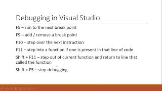 12 Debugging in Visual Studio