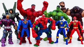 Power Rangers & Marvel Avengers Toys Pretend Play | HULK & RED HULK VS VILLAINS! DRAGON APPEARED