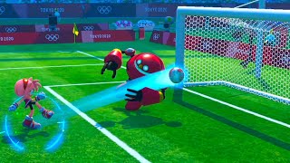 Mario & Sonic at the Olympic Games Tokyo 2020 Football Knuckles vs Tails and Amy vs Mario