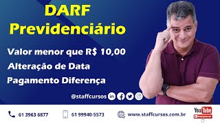 DARF Previdenciário - Valor abaixo de R$ 10,00 | Alteração de DATA| Diferença #departamentopessoal