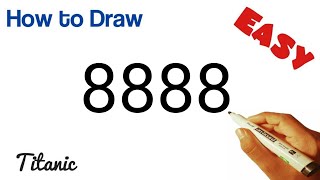 How to draw Titanic from 8888 number l VERY EASY ! How to turn words TITANIC