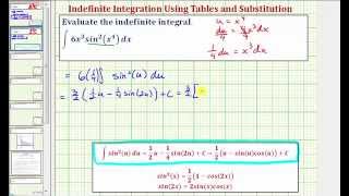 Ex: Evaluate a Indefinite Integral Integration Tables and Substitution (sin^2(x^n))