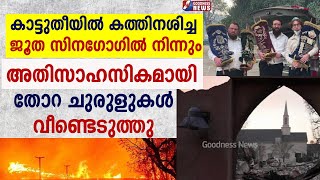 അതിസാഹസികമായി തോറ ചുരുളുകൾ വീണ്ടെടുത്തു|WILD FIRE |JEWS SYNAGOGUE BURNED| LOS ANGELES |GOODNESS TV