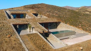 Greece, Underground House Design in Rustic Landscape