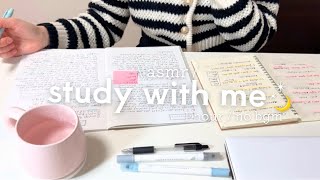 STUDY WITH ME 1 hour 🌠 asmr / real sound / at home🏠🍃