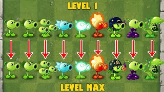 PvZ 2 Discovery - Every Peashooters Level 1 Vs Max Level