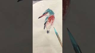 谷僧中国画翠鸟Chinese Painting, Kingfisher，写意翠鸟画法