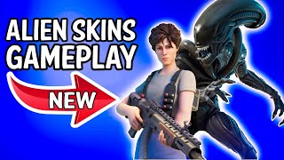 Alien Skins Fortnite Gameplay & Review! Xenomorph & Ripley skins Showcase