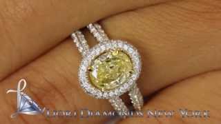 FD-580 - 2.14 Ct. GIA Certified Natural Fancy Yellow Oval Cut Diamond Engagement Ring 18k