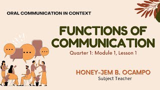 Functions of Communication