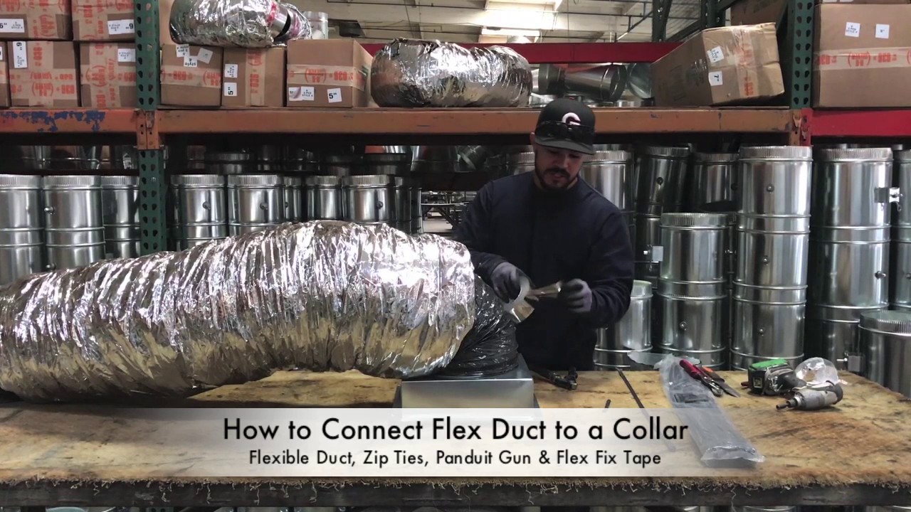 How-To Connect Flex Duct To A Collar - The Duct Shop - YouTube