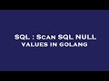 SQL : Scan SQL NULL values in golang