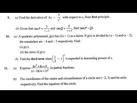 WASSCE 2023 Elective Further Mathematics Paper 2 Q9 To Q11 Pure ...