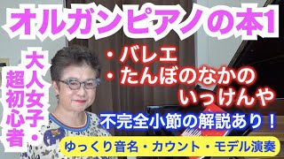 【大人女子・超初級】バレエ・たんぼのなかのいっけんや（P41〜P42）新版・みんなのオルガン・ピアノの本1（ゆっくり音名付き・カウント付き・モデル演奏） 〜ムジカ・アレグロ 大橋ひづる〜