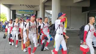 第105回全国高等学校野球選手権記念愛媛大会 準決勝  聖カタリナ学園高等学校 試合終了後の挨拶。