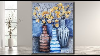 Painting in Acrylic /Step by Step  Still Life /Texture/MariArtHome