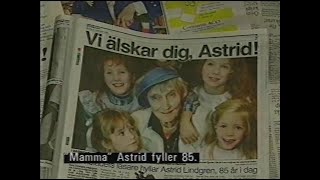 Aktuellt Firar Astrid Lingren På 85-Årsdagen (Aktuellt 1992-11-14)