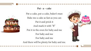 Pat-a-cake, pat-a cake, baker's man English rhyme song class 1, 2 \u0026 3 std term 3 English rhymes song