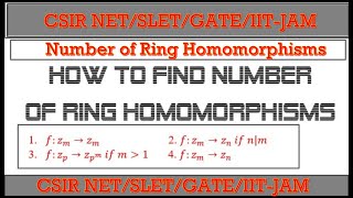 How to find number of Ring Homomorphisms in Z_m | Abstract Algebra | Hindi #csirnet #gate