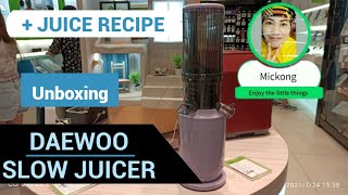 DAEWOO SLOW JUICER | UNBOXING+JUICE RECIPES