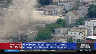 Five-alarm fire burns triple decker in East Boston